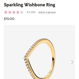 Pandora ring, gold Pandora ring, women’s ring, women’s gold ring, wishbone ring